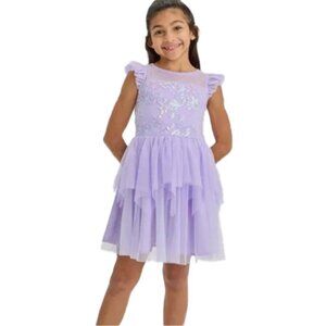 🆕 ❤️ ZENZI Lavender Sequin Floral Dress Size L